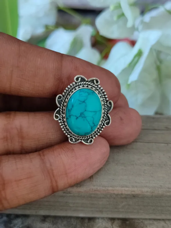 Silver_&_Green_Sterling_Silver_925_Premium_&_Elegant_Boho_Ring_For_Girls_&_Women