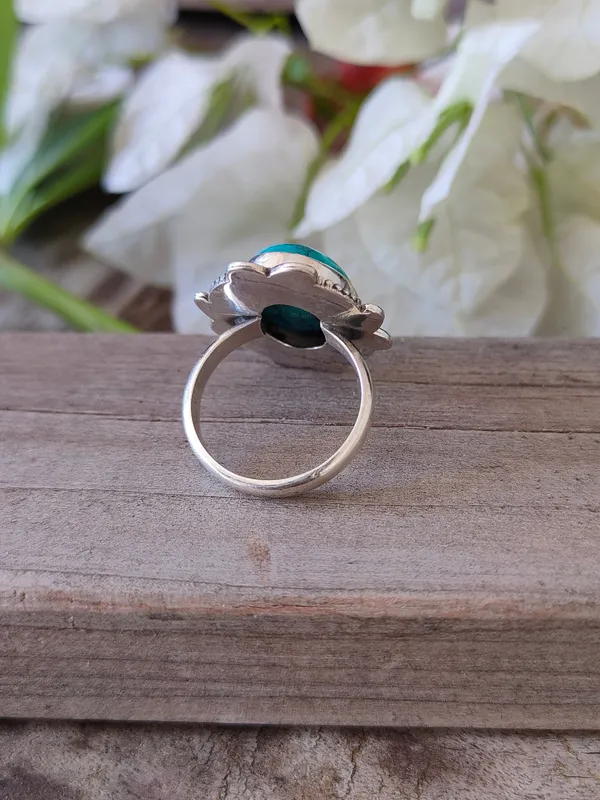 Silver_&_Green_Sterling_Silver_925_Premium_&_Elegant_Boho_Ring_For_Girls_&_Women