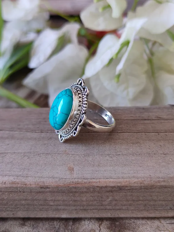 Silver_&_Green_Sterling_Silver_925_Premium_&_Elegant_Boho_Ring_For_Girls_&_Women