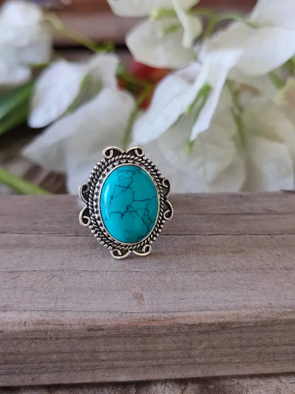 Silver_&_Green_Sterling_Silver_925_Premium_&_Elegant_Boho_Ring_For_Girls_&_Women