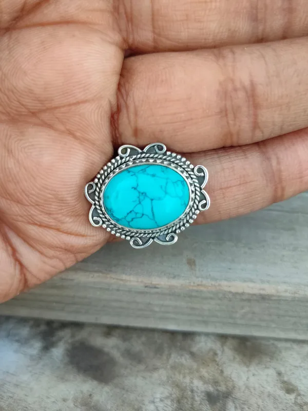 Silver_&_Green_Sterling_Silver_925_Premium_&_Elegant_Boho_Ring_For_Girls_&_Women