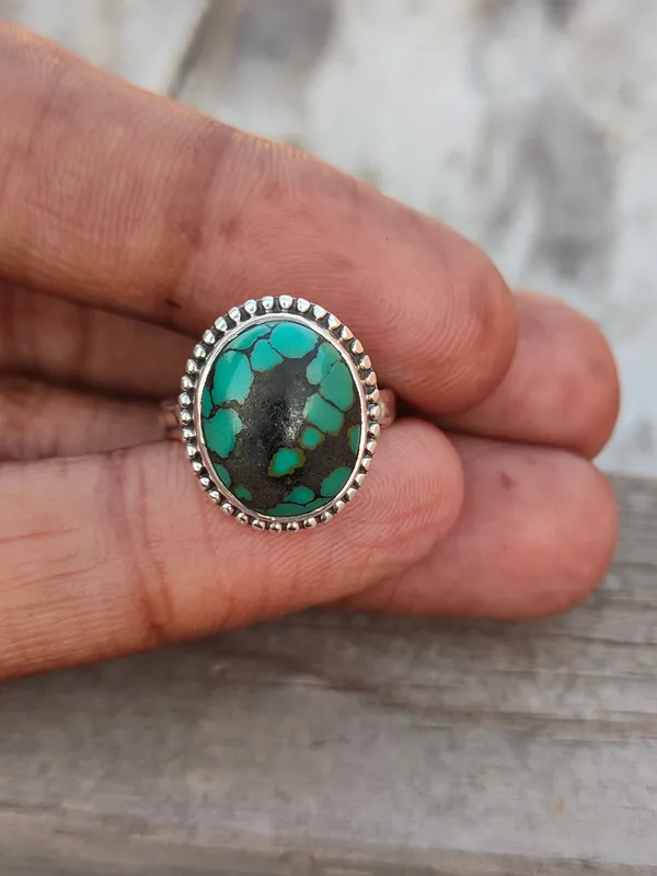 Silver_&_Green_Sterling_Silver_925_Premium_&_Elegant_Boho_Ring_For_Girls_&_Women