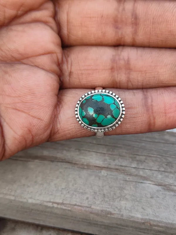 Silver_&_Green_Sterling_Silver_925_Premium_&_Elegant_Boho_Ring_For_Girls_&_Women