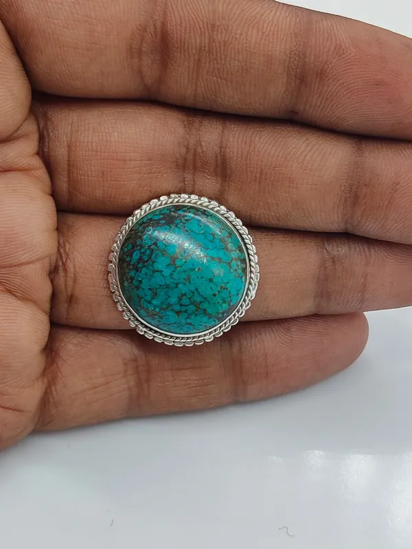 Silver_&_Green_Sterling_Silver_925_Premium_&_Elegant_Boho_Ring_For_Girls_&_Women