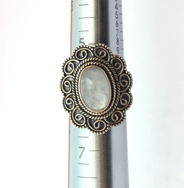 Silver_&_White_With_Blue_Sterling_Silver_925_Premium_&_Elegant_Boho_Ring_For_Girls_&_Women