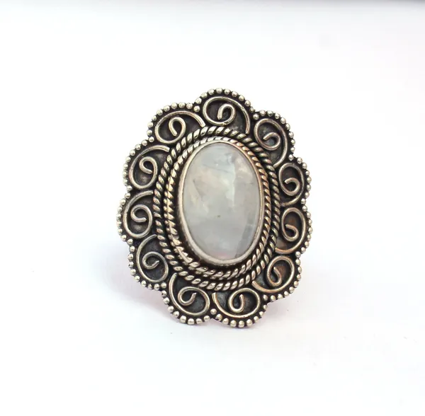 Silver_&_White_With_Blue_Sterling_Silver_925_Premium_&_Elegant_Boho_Ring_For_Girls_&_Women
