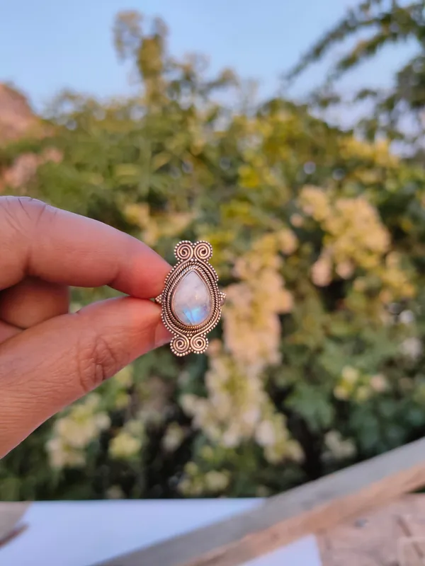 Silver_&_White_With_Blue_Sterling_Silver_925_Premium_&_Elegant_Boho_Ring_For_Girls_&_Women