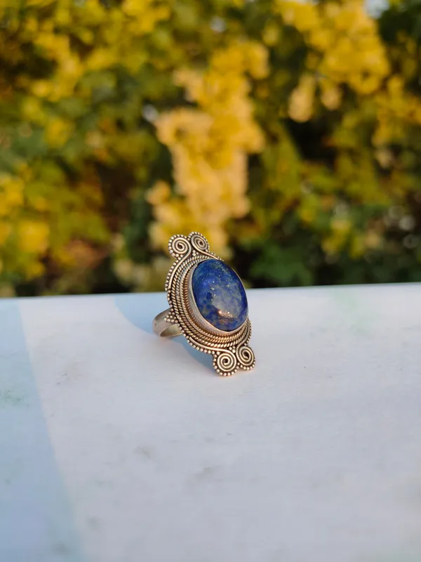 Silver_&_Blue_Sterling_Silver_925_Premium_&_Elegant_Boho_Ring_For_Girls_&_Women