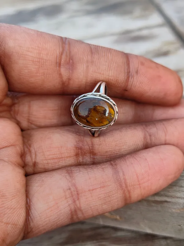 Silver_&_Brown_Sterling_Silver_925_Premium_&_Elegant_Boho_Ring_For_Girls_&_Women