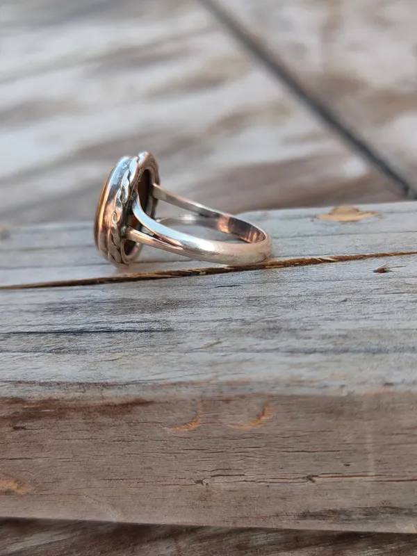 Silver_&_Brown_Sterling_Silver_925_Premium_&_Elegant_Boho_Ring_For_Girls_&_Women
