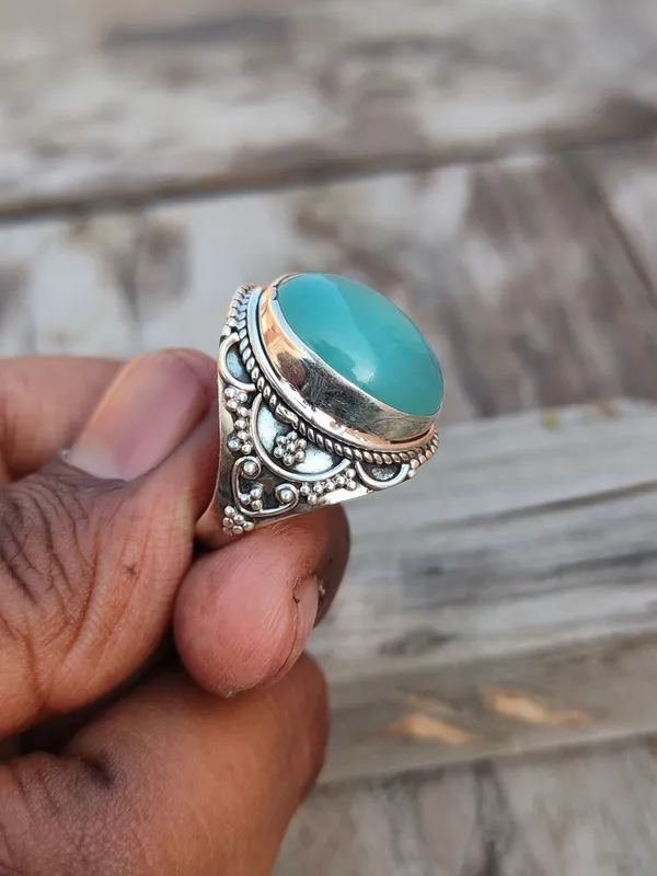 Silver_&_Blue_Sterling_Silver_925_Premium_&_Elegant_Boho_Ring_For_Girls_&_Women