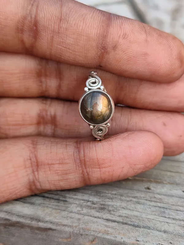 Silver_&_Brown_Sterling_Silver_925_Premium_&_Elegant_Boho_Ring_For_Girls_&_Women
