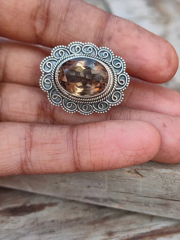 Silver_&_Brown_Sterling_Silver_925_Premium_&_Elegant_Boho_Ring_For_Girls_&_Women