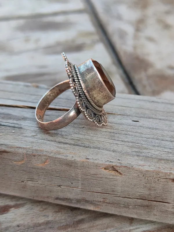 Silver_&_Brown_Sterling_Silver_925_Premium_&_Elegant_Boho_Ring_For_Girls_&_Women