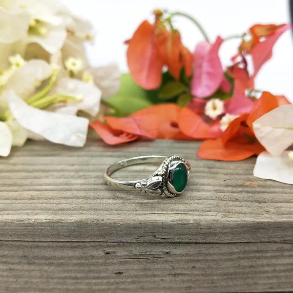 Silver_&_Green_Sterling_Silver_925_Premium_&_Elegant_Statement_Ring_For_Girls_&_Women