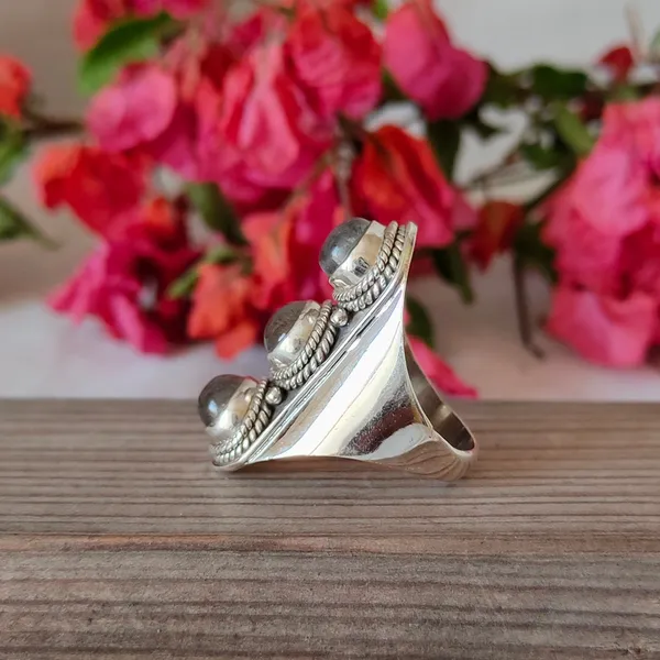 Silver_&_Grey_Sterling_Silver_925_Premium_&_Elegant_Boho_Ring_For_Girls_&_Women