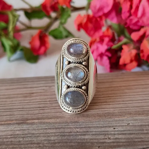 Silver_&_Grey_Sterling_Silver_925_Premium_&_Elegant_Boho_Ring_For_Girls_&_Women