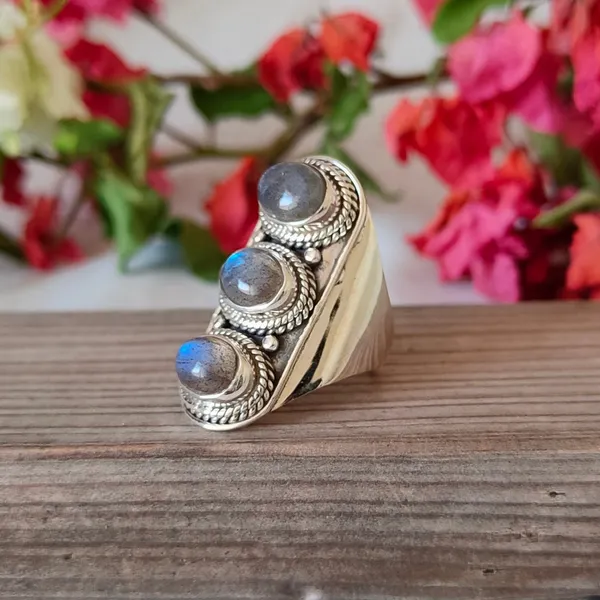 Silver_&_Grey_Sterling_Silver_925_Premium_&_Elegant_Boho_Ring_For_Girls_&_Women