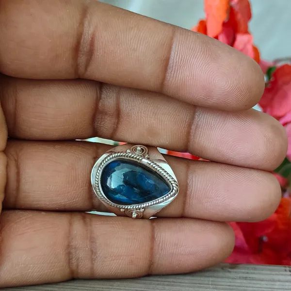 Silver_&_Blue_Sterling_Silver_925_Premium_&_Elegant_Boho_Ring_For_Girls_&_Women