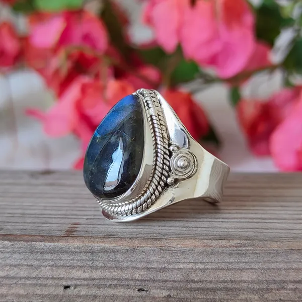 Silver_&_Blue_Sterling_Silver_925_Premium_&_Elegant_Boho_Ring_For_Girls_&_Women