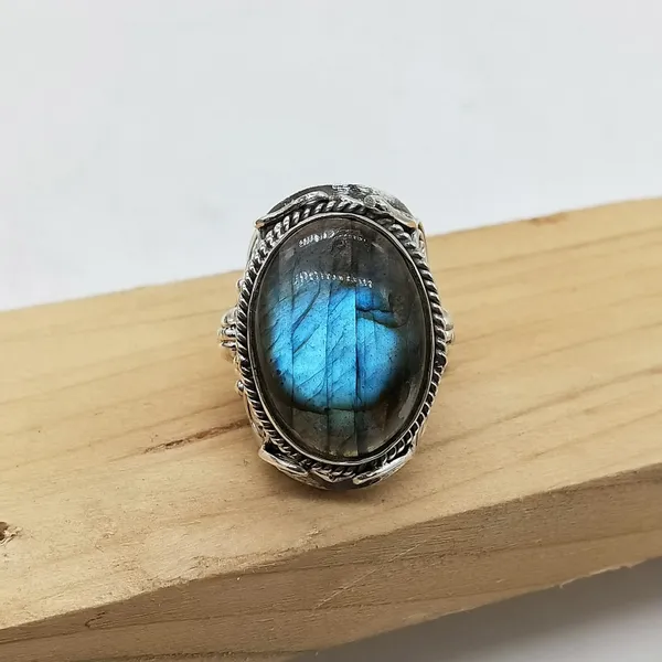 Silver_&_Grey_&_Blue_Sterling_Silver_925_Premium_&_Elegant_Boho_Ring_For_Girls_&_Women