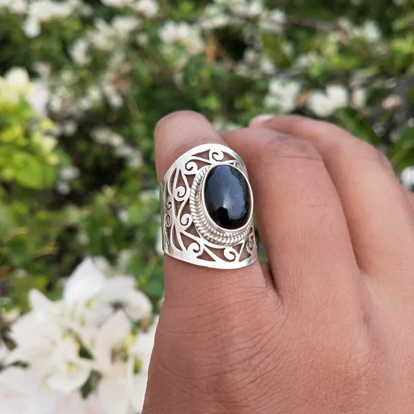 Silver_&_Black_Sterling_Silver_925_Premium_&_Elegant_Boho_Ring_For_Girls_&_Women