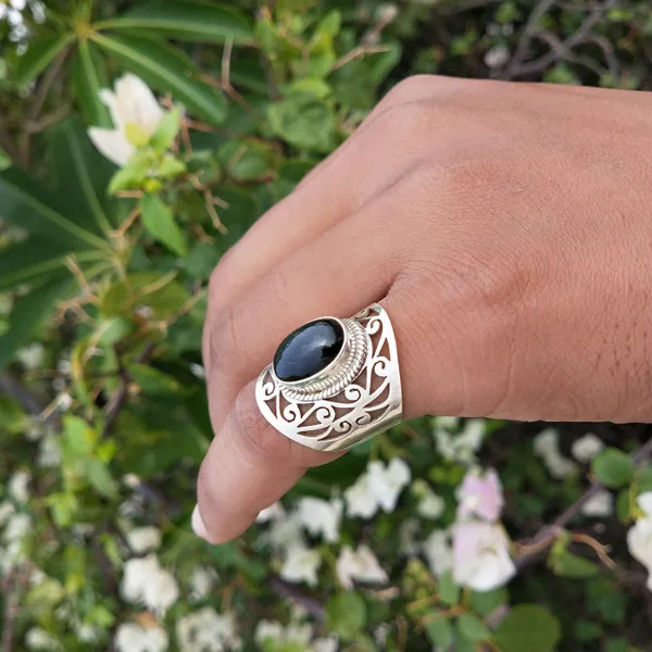 Silver_&_Black_Sterling_Silver_925_Premium_&_Elegant_Boho_Ring_For_Girls_&_Women
