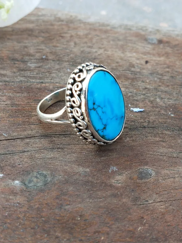 Silver_&_Blue_Sterling_Silver_925_Premium_&_Elegant_Boho_Ring_For_Girls_&_Women