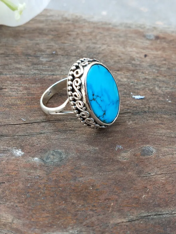 Silver_&_Blue_Sterling_Silver_925_Premium_&_Elegant_Boho_Ring_For_Girls_&_Women