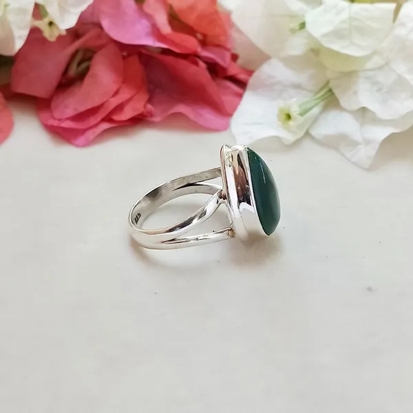 Silver_&_Green_Sterling_Silver_925_Premium_&_Elegant_Boho_Ring_For_Girls_&_Women