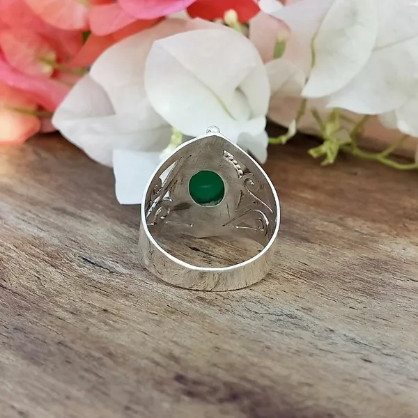 Silver_&_Green_Sterling_Silver_925_Premium_&_Elegant_Minimal_Ring_For_Girls_&_Women