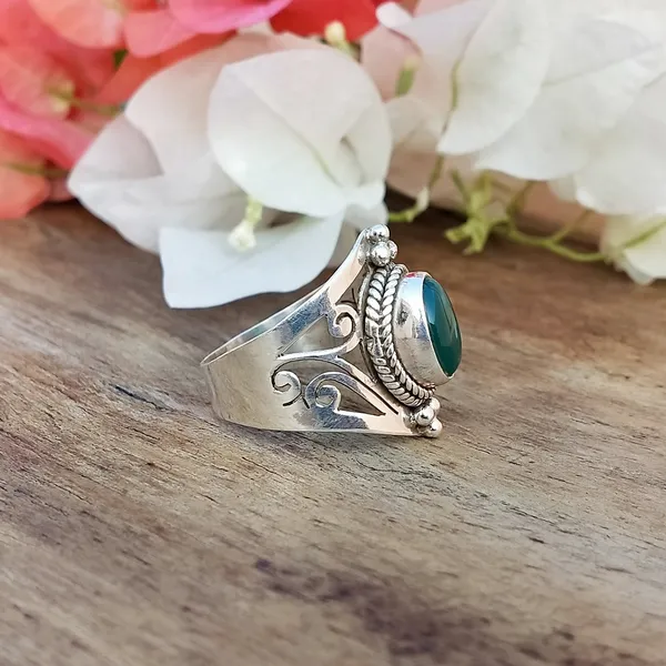 Silver_&_Green_Sterling_Silver_925_Premium_&_Elegant_Minimal_Ring_For_Girls_&_Women