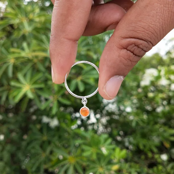 Silver_&_Orange_Sterling_Silver_925_Premium_&_Elegant_Boho_Ring_For_Girls_&_Women