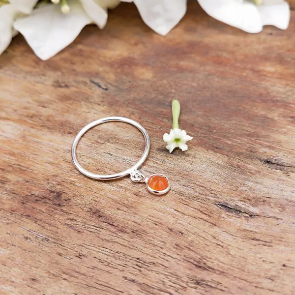 Silver_&_Orange_Sterling_Silver_925_Premium_&_Elegant_Boho_Ring_For_Girls_&_Women