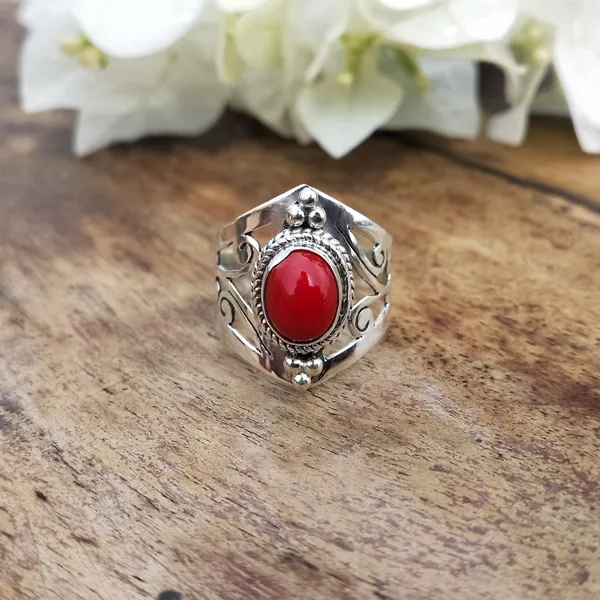 Silver_&_Red_Sterling_Silver_925_Premium_&_Elegant_Boho_Ring_For_Girls_&_Women