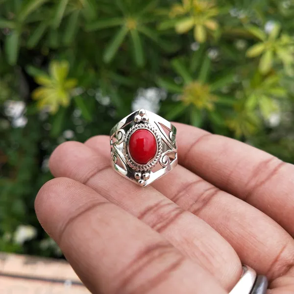 Silver_&_Red_Sterling_Silver_925_Premium_&_Elegant_Boho_Ring_For_Girls_&_Women