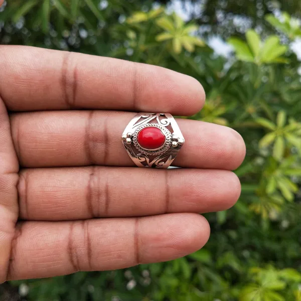 Silver_&_Red_Sterling_Silver_925_Premium_&_Elegant_Boho_Ring_For_Girls_&_Women