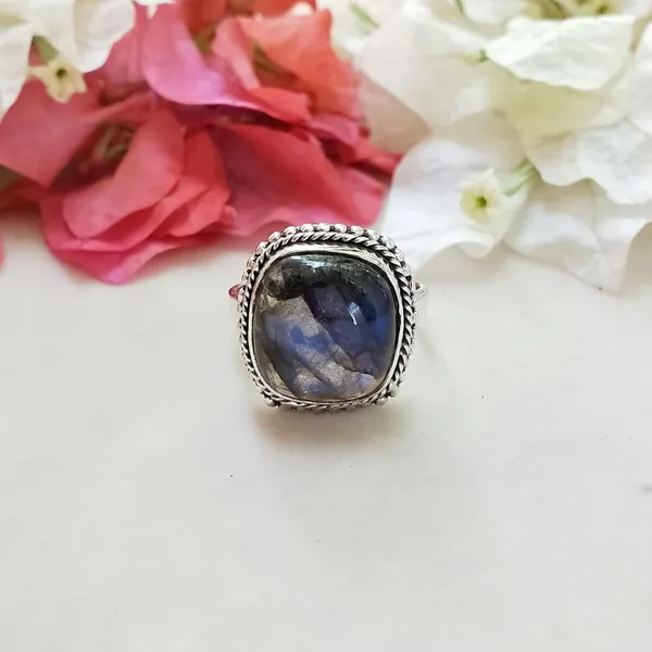 Silver_&_Blue_Sterling_Silver_925_Premium_&_Elegant_Boho_Ring_For_Girls_&_Women