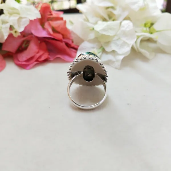 Silver_&_Green_Sterling_Silver_925_Premium_&_Elegant_Boho_Ring_For_Girls_&_Women