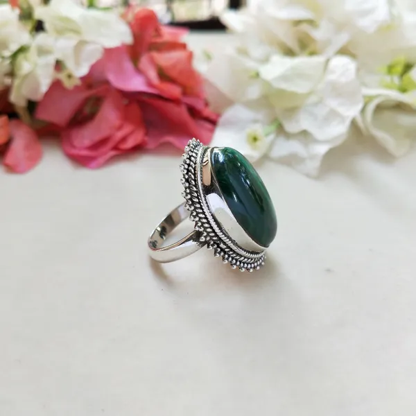 Silver_&_Green_Sterling_Silver_925_Premium_&_Elegant_Boho_Ring_For_Girls_&_Women