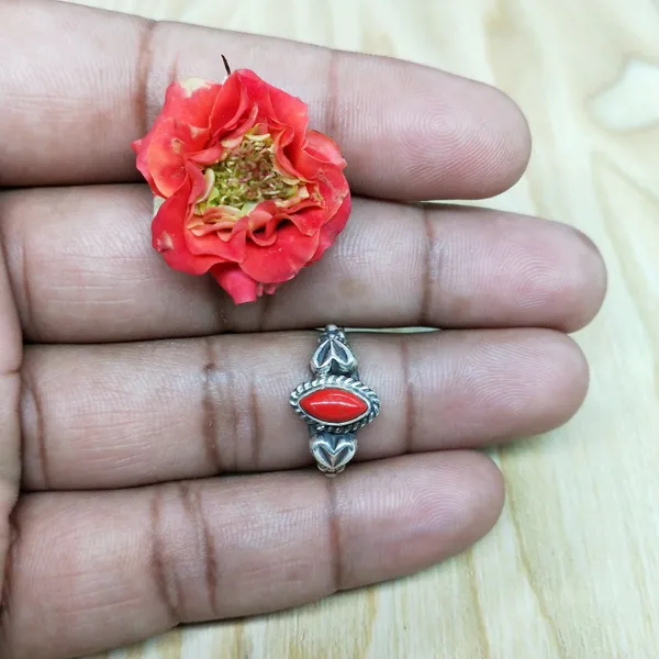 Silver_&_Red_Sterling_Silver_925_Premium_&_Elegant_Boho_Ring_For_Girls_&_Women