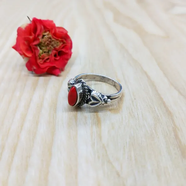 Silver_&_Red_Sterling_Silver_925_Premium_&_Elegant_Boho_Ring_For_Girls_&_Women