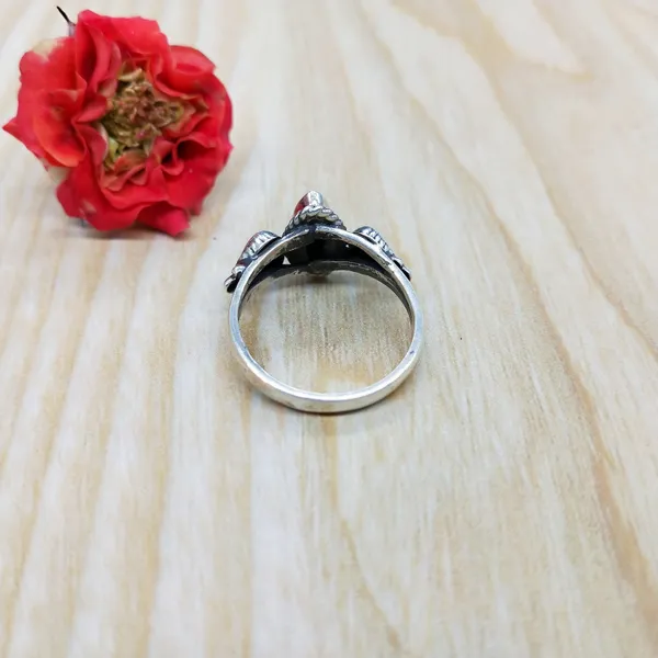 Silver_&_Red_Sterling_Silver_925_Premium_&_Elegant_Boho_Ring_For_Girls_&_Women