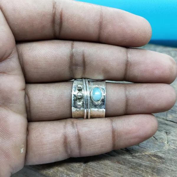 Silver_&_Aqua_Blue_Sterling_Silver_925_Premium_&_Elegant_Handmade_Ring_For_Girls_&_Women