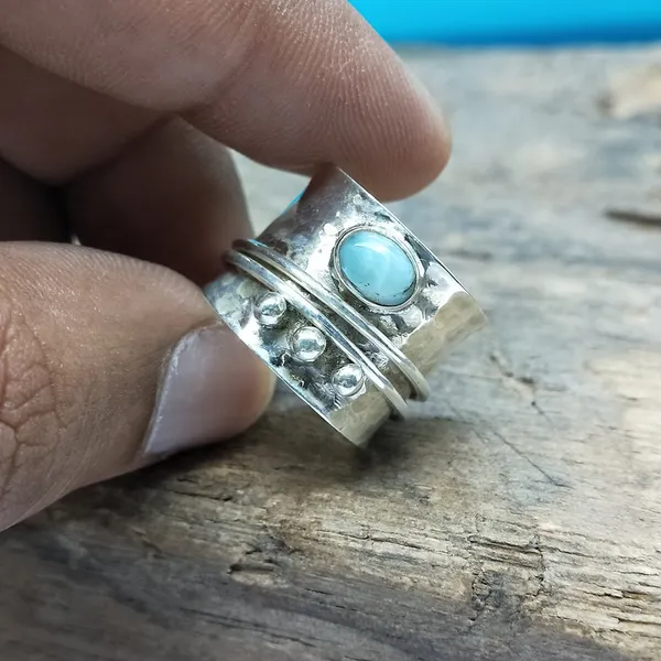 Silver_&_Aqua_Blue_Sterling_Silver_925_Premium_&_Elegant_Handmade_Ring_For_Girls_&_Women