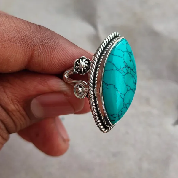 Silver_&_Blue_Sterling_Silver_925_Premium_&_Elegant_Boho_Ring_For_Girls_&_Women