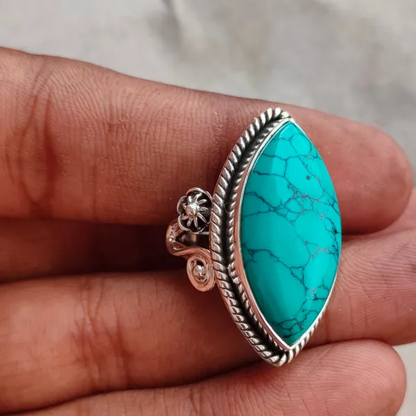 Silver_&_Blue_Sterling_Silver_925_Premium_&_Elegant_Boho_Ring_For_Girls_&_Women