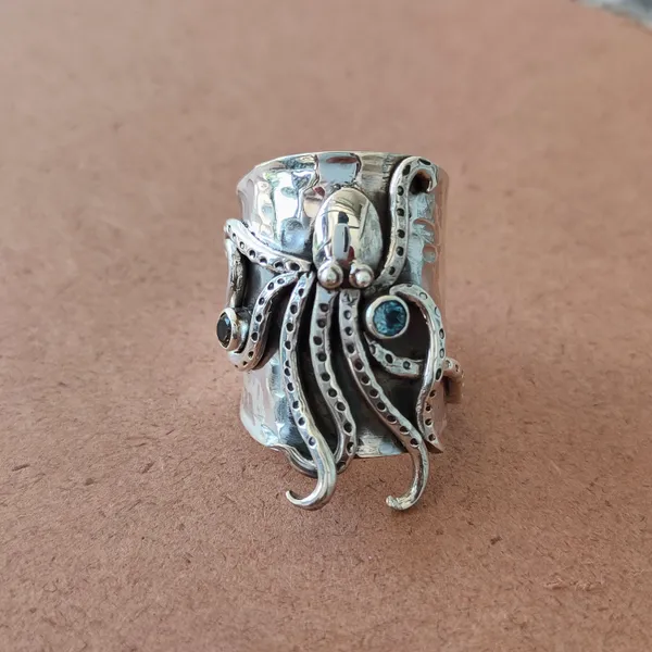 Silver_&_Yellow_&_Blue_Sterling_Silver925_Premium_&_Elegant_Handmade_Ring_For_Girls_&_Women