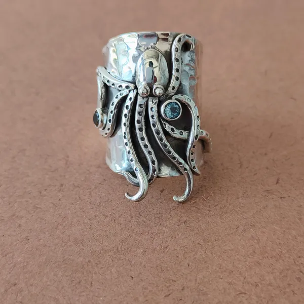 Silver_&_Yellow_&_Blue_Sterling_Silver925_Premium_&_Elegant_Handmade_Ring_For_Girls_&_Women