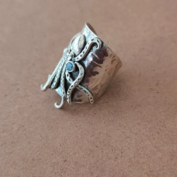 Silver_&_Yellow_&_Blue_Sterling_Silver925_Premium_&_Elegant_Handmade_Ring_For_Girls_&_Women